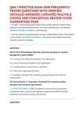 QKA 1 PRACTICE EXAM 2026 FREQUENTLY TESTED QUESTIONS WITH VERIFIED DETAILED ANSWERS &vert; UPDATED MULTIPLE CHOICE AND CONCEPTUAL REVIEW GUIDE GUARANTEED PASS