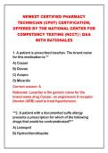2026-2027 NEWEST CERTIFIED PHARMACY&NewLine;TECHNICIAN &lpar;CPHT&rpar; CERTIFICATION&comma;&NewLine;OFFERED BY THE NATIONAL CENTER FOR&NewLine;COMPETENCY TESTING &lpar;NCCT&rpar; &vert; Q&A&NewLine;WITH RATIONALES