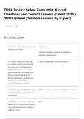 FCCS Review Actual Exam 2026 Newest Questions and Correct Answers &lpar;Latest 2026 &sol; 2027 Update&rpar; &lpar;Verified Answers by Expert&rpar;