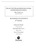 Test Bank for Business Statistics&comma; 4th Canadian Edition by Norean R&period; Sharpe