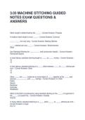 3&period;03 MACHINE STITCHING GUIDED NOTES EXAM QUESTIONS & ANSWERS