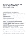 APPAREL & TEXTILE PRODUCTION 3&period;03A MACHINE STITCHING TECHNIQUES EXAM QUESTIONS & ANSWERS