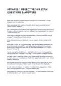 APPAREL 1 OBJECTIVE 3&period;03 EXAM QUESTIONS & ANSWERS