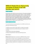 MDRAO &lpar;Medical Device Reprocessing Association of Ontario Exam with Questions and Answers