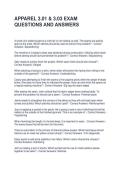 APPAREL 3&period;01 & 3&period;03 EXAM QUESTIONS AND ANSWERS