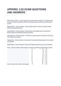 APPAREL 3&period;03 EXAM QUESTIONS AND ANSWERS