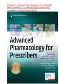 Test Bank For Advanced Pharmacology for Prescribers 1st Edition by Brent Q&period; Luu&comma; Gerald Kayingo&comma; Virginia McCoy Hass Chapter 1-36 &comma; All Chapters Complete A&plus; Guide&period;