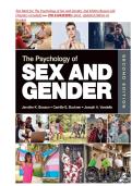 Test Bank for The Psychology of Sex and Gender&comma; 2nd Edition Bosson &lpar;All&NewLine;Chapters included&rpar; ISBN&colon; 978-1544393995 &vert; Latest Updated Edition A&plus;&NewLine;Graded
