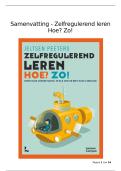Samenvatting Zelfregulerend Leren &lpar;Didactisch Handelen 2&rpar;&comma; VIVES Kortrijk&comma; 2de jaar&comma; sem 2