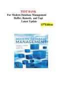 TEST BANK-&comma; &NewLine;For-Modern Database Management by-&comma; &NewLine;Hoffer&comma; Ramesh&comma; &comma;and Topi-&comma; &NewLine;Latest-Update &NewLine;13thEdition