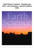 Test bank for Earth Science &lpar;14th Edition&rpar; 14th Edition all pages fully covered with questions and answers graded A&plus;