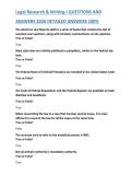Legal Research & Writing I QUESTIONS AND &NewLine;ANSWERS 2026 DETAILED ANSWERS 100&percnt; 