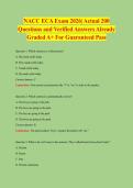 NACC ECA Exam 2026&vert; Actual 200 Questions and Verified Answers Already Graded A&plus; For Guaranteed Pass