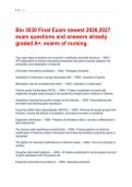 Bio 3030 Final Exam newest 2026&comma;2027  &NewLine;exam questions and answers already &NewLine;graded A&plus;&comma; exams of nursing&period;