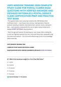 USPS WINDOW TRAINING 2026 COMPLETE STUDY GUIDE FOR POSTAL CLERKS EXAM QUESTIONS WITH VERIFIED ANSWERS AND DETAILED RATIONALES &vert; POSTAL SERVICE CLERK CERTIFICATION PREP AND PRACTICE TEST BANK