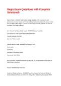 Regis Exam Questions with Complete Solutions