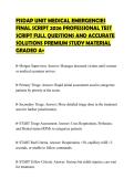 FISDAP UNIT MEDICAL EMERGENCIES&NewLine;FINAL SCRIPT 2026 ACTUAL TEST PAPER&NewLine;COMPLETE QUESTIONS AND VERIFIED&NewLine;CORRECT ANSWERS COMPREHENSIVE&NewLine;STUDY GUIDE GRADED A&plus;