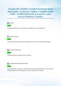 Georgia Life&comma; Health & Accident Insurance Exam &NewLine;Study guide &vert; 2026&sol;2027 Update &vert; Complete Study &NewLine;Guide &vert; Verified Questions & Answers &vert; 100&percnt; &NewLine;Correct Solutions &vert; Grade A