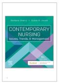 TEST BANK FOR Contemporary Nursing&colon; Issues&comma; Trends&comma; and Management 10th Edition by Barbara Cherry ISBN&colon;9780443123566 COMPLETE GUIDE ALL CHAPTERS COVERED 100&percnt; VERIFIED A&plus; GRADE ASSURED&excl;&excl;&excl;&excl;&excl; NEW LATEST UPDATE&excl;&excl;&excl;&excl;&excl;