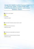 Georgia Life&comma; Health & Accident Insurance Exam &NewLine;V1 &vert; 2026&sol;2027 Update &vert; Complete Study Guide &vert; &NewLine;Verified 300 Questions & Answers &vert; 100&percnt; Correct &NewLine;Solutions &vert; Grade A
