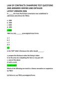 LAW OF CONTRACTS CHAMPIONS TEST QUESTIONS &NewLine;AND ANSWERS VERFIED AND DETAILED  &NewLine;LATEST VERSION 2026 