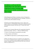 FLORIDA LAWS & RULES&NewLine;CHIROPRACTIC BOARD&NewLine;COMPREHENSIVE TEST SCRIPT 2026&NewLine;QUESTIONS WITH SOLUTIONS 100&percnt;&NewLine;CORRECT&period;