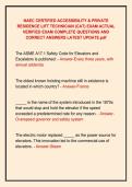 NAEC CERTIFIED ACCESSIBILITY & PRIVATE &NewLine;RESIDENCE LIFT TECHNICIAN &lpar;CAT&rpar; EXAM ACTUAL &NewLine;VERIFIED EXAM COMPLETE QUESTIONS AND &NewLine;CORRECT ANSWERS LATEST UPDATE&period;pdf 