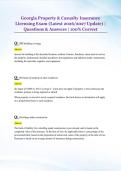 Georgia Property & Casualty Insurance &NewLine;Licensing Exam &lpar;Latest 2026&sol;2027 Update&rpar; &vert; &NewLine;Questions & Answers &vert; 100&percnt; Correct 