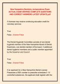New Hampshire Dentistry Jurisprudence Exam &NewLine;ACTUAL EXAM VERIFIED COMPLETE QUESTIONS &NewLine;AND CORRECT ANSWERS LATEST UPDATE&period;pdf 