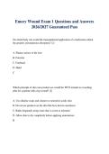 Emory Wound Exam 1 Questions and Answers 2026&sol;2027 Guaranteed Pass