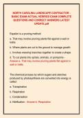 NORTH CAROLINA LANDSCAPE CONTRACTOR - &NewLine;BASIC EXAM ACTUAL VERIFIED EXAM COMPLETE &NewLine;QUESTIONS AND CORRECT ANSWERS LATEST &NewLine;UPDATE&period;pdf