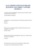 ALAT CERTIFICATION EXAM 2026-2027 QUESTIONS AND CORRECT ANSWERS GRADED A&plus;