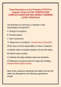 Texas Commission on Fire Protection &lpar;TCFP&rpar; Fire &NewLine;Inspector II Exam ACTUAL VERIFIED EXAM &NewLine;COMPLETE QUESTIONS AND CORRECT ANSWERS &NewLine;LATEST UPDATE&period;pdf 