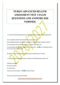 NUR631-ADVANCED HEALTH&NewLine;ASSESSMENT TEST 1 EXAM&NewLine;QUESTIONS AND ANSWERS 2026&NewLine;VERIFIED&period;