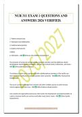 NUR 311 EXAM 1 QUESTIONS AND&NewLine;ANSWERS 2026 VERIFIED&period;