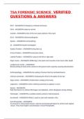 TSA FORENSIC SCIENCE  VERIFIED QUESTIONS & ANSWERS