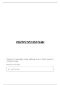 PSYC 102 QUESTIONS AND ANSWERS WITH COMPLETE SOLUTIONS GRADED A&plus;&plus; LATEST UPDATE