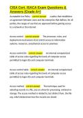 CISA Cert&period; ISACA Exam Questions & Answers &lpar;Grade A&plus;&rpar;&period;docx&NewLine;&NewLine;