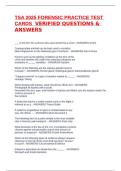 TSA 2025 FORENSIC PRACTICE TEST CARDS  VERIFIED QUESTIONS & ANSWERS