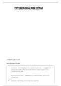PSYCHOLOGY 102 FINAL EXAM QUESTIONS AND ANSWERS 
