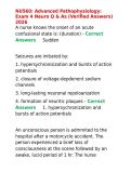 NU560 Advanced Pathophysiology Exam 4 Neuro Q & As &lpar;Verified Answers&rpar; 2026