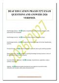 DEAF EDUCATION PRAXIS 5272 EXAM&NewLine;QUESTIONS AND ANSWERS 2026&NewLine;VERIFIED&period;