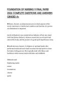 FOUNDATION OF NURSING 9 PRACTICE&NewLine;SOLUTION 2026 TESTED QUESTIONS WITH&NewLine;FULL RATIONALES