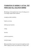 FOUNDATION OF NURSING 9 EXAM SCRIPT&NewLine;2026 COMPLETE QUESTIONS AND CORRECT&NewLine;ANSWERS