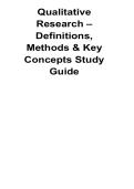 Qualitative Research Definitions Methods and Key Concepts Study Guide With Solution 2025&sol; 2026