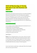 NUR 136 Pharmacology in Nursing Education Exam with Questions and Answers