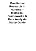 Qualitative Research in Nursing Methods Frameworks and Data Analysis Study Guide With Solution 2025&sol; 2026