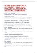 BIOL251 HUMAN ANATOMY & PHYSIOLOGY I W&sol;LAB 2026 &vert; MODULE 6 EXAM REVIEW &vert;70&plus; QUESTIONS AND ANSWERS