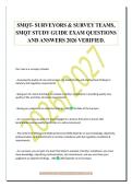 SMQT- SURVEYORS & SURVEY TEAMS&comma;&NewLine;SMQT STUDY GUIDE EXAM QUESTIONS&NewLine;AND ANSWERS 2026 VERIFIED&period;