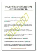 STNA EXAM REVIEW QUESTIONS AND&NewLine;ANSWERS 2026 VERIFIED&period;